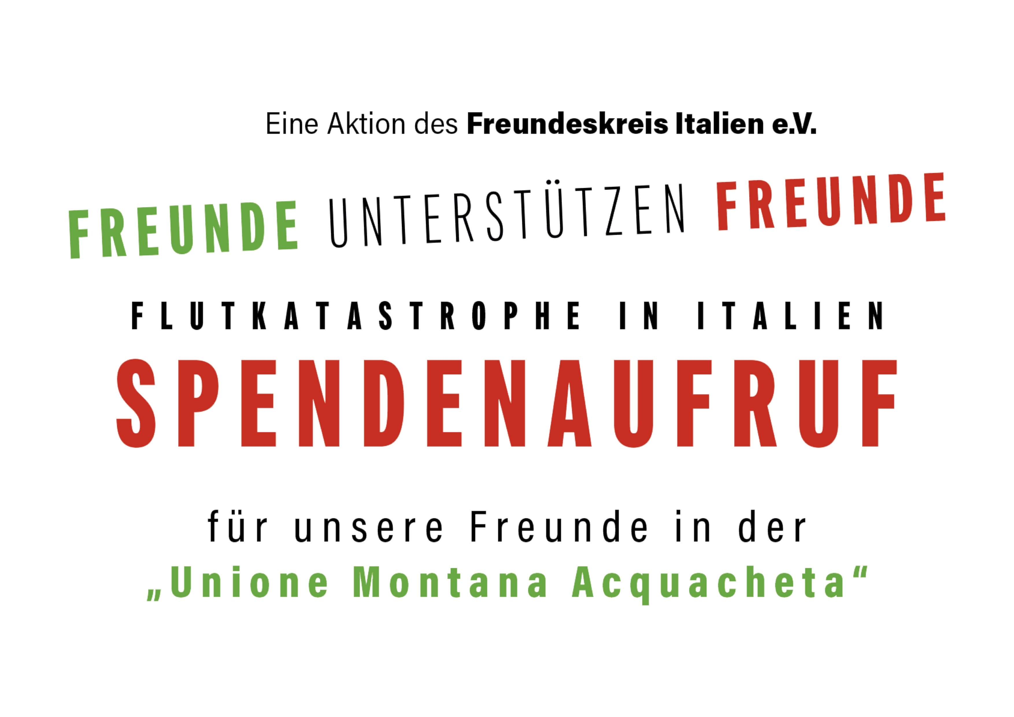Spendenaktion Flutkatastrophe in Italien
